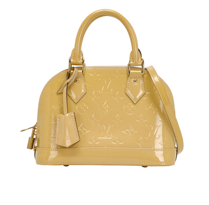 Alma BB, &pound;1,100, Handbags, Yellow, Patent Leather, Front view